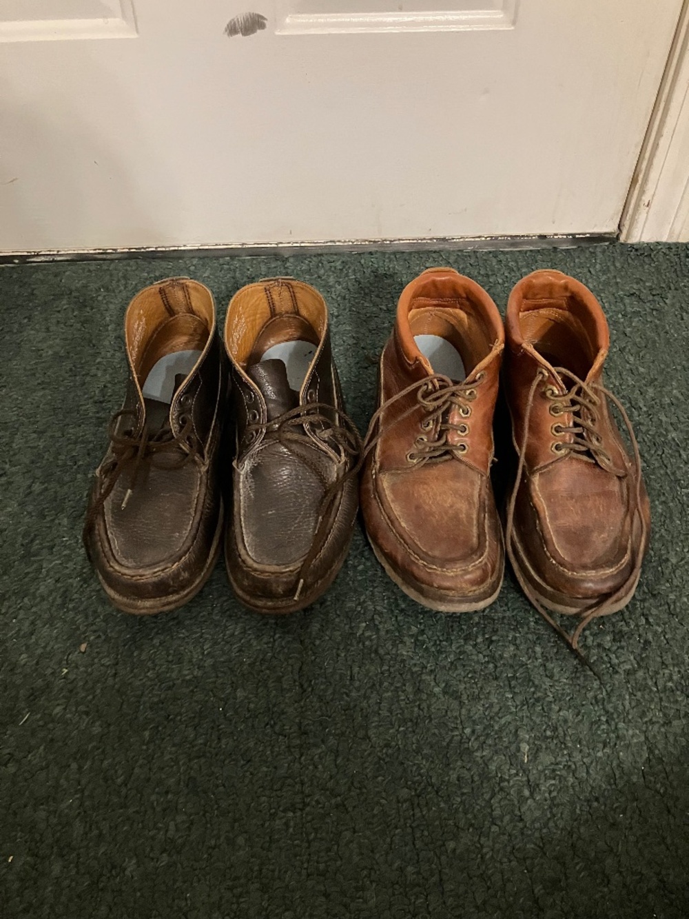 Lot Of (2) WC Russell Moccasin Co boots 9.5 D Berlin Wisconsin USA W C
